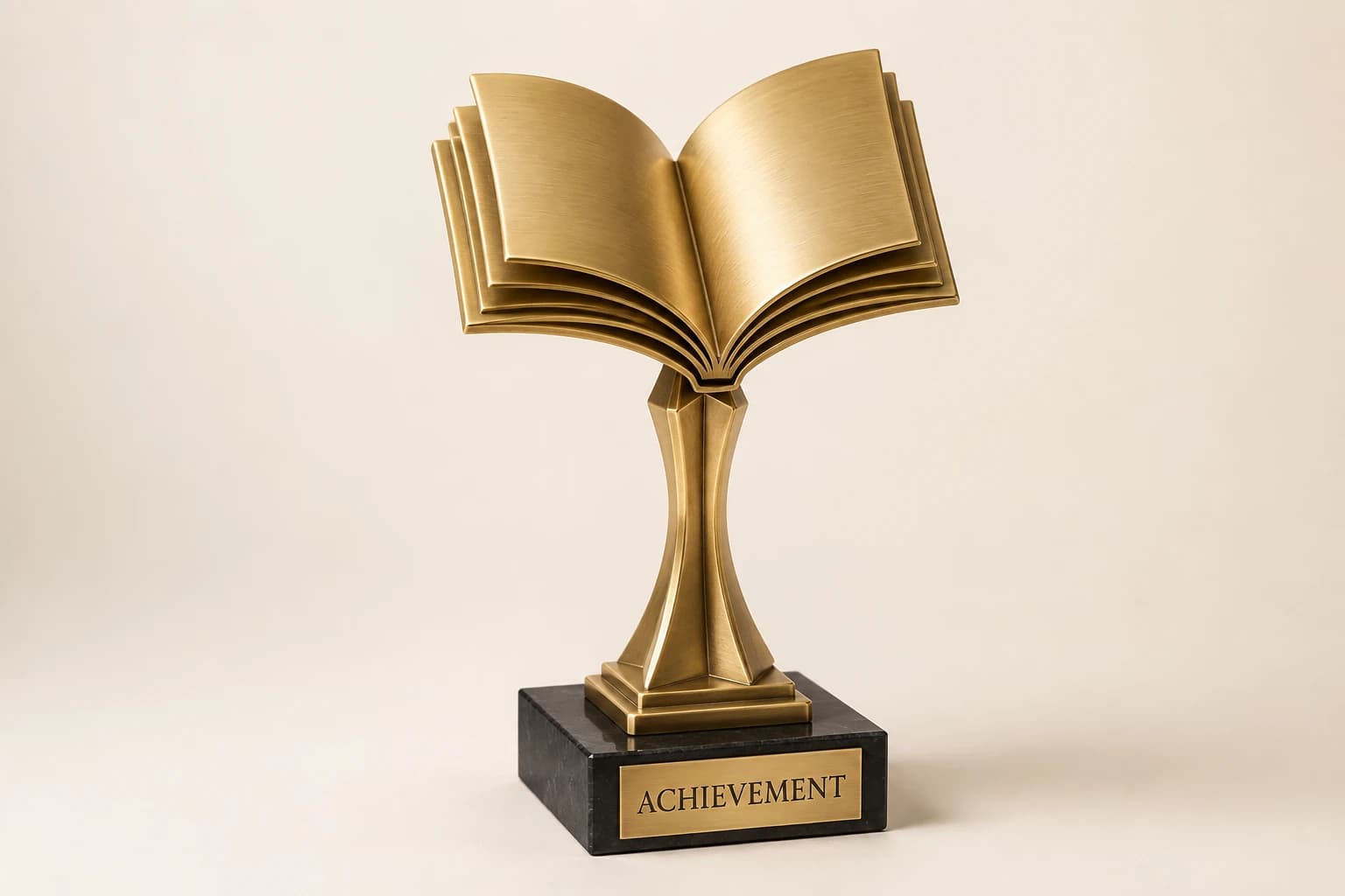 Academic Achievement Trophy design concept in metal and resin with base