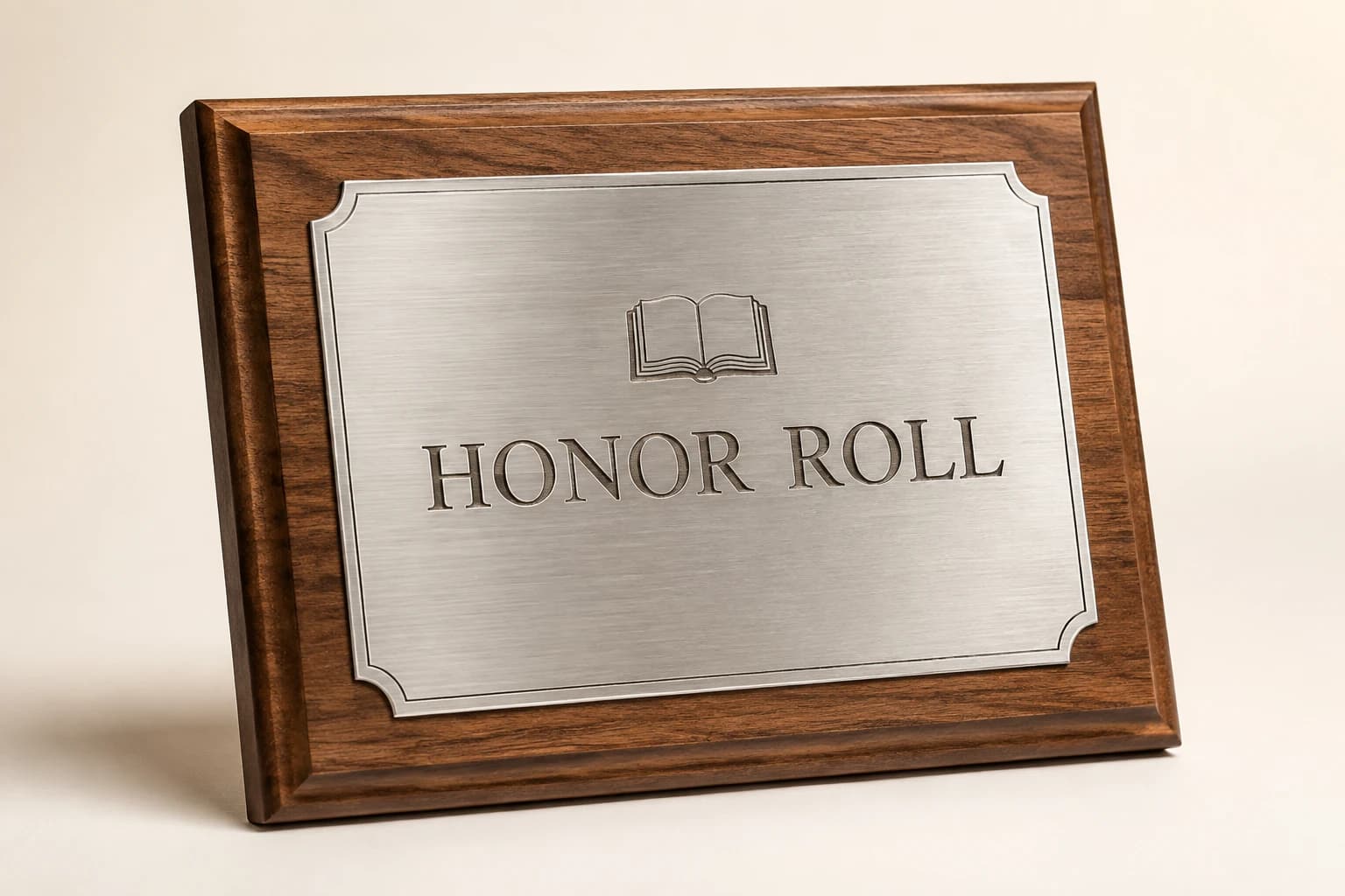 Honor Roll & Principal's Award Plaque design concept in wood or acrylic with plate